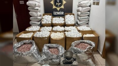 İzmir'de düzenlenen bir uyuşturucu operasyonunda, kent tarihinde tek seferde ele