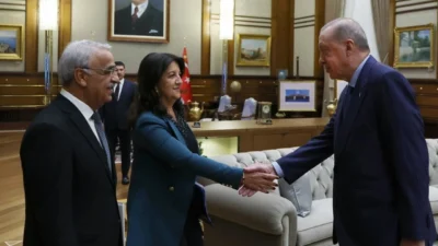 DEM Parti İmralı Heyeti üyeleri Pervin Buldan ve Mithat Sancar,