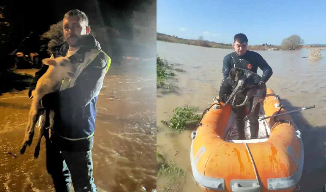 İzmir Büyükşehir Belediyesi ekipleri, sağanak yağış nedeniyle oluşan su baskınlarıyla
