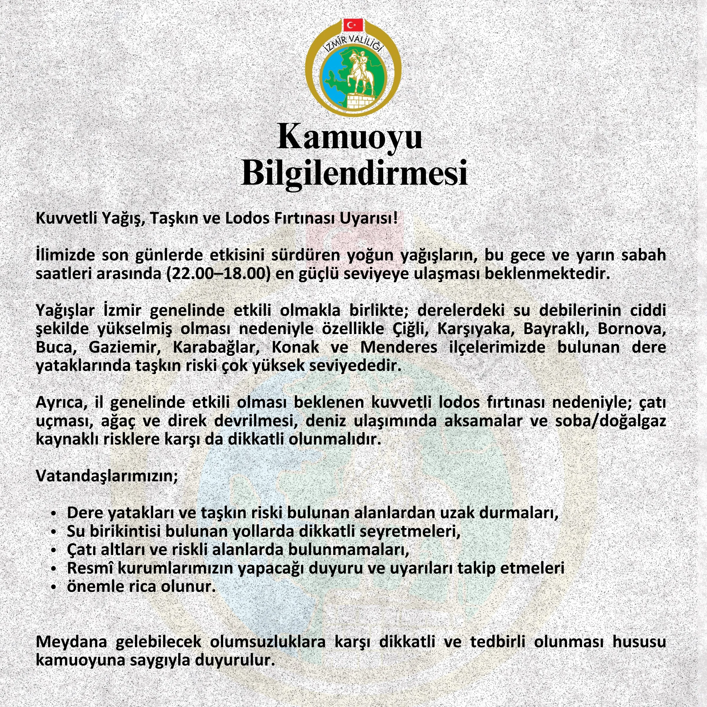 İzmir için kabus senaryosu bu gece başlıyor! Valilik "Kırmızı" alarm verdi