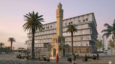 2020 depremi sonrası yıkılan İzmir Büyükşehir Belediyesi ana hizmet binası