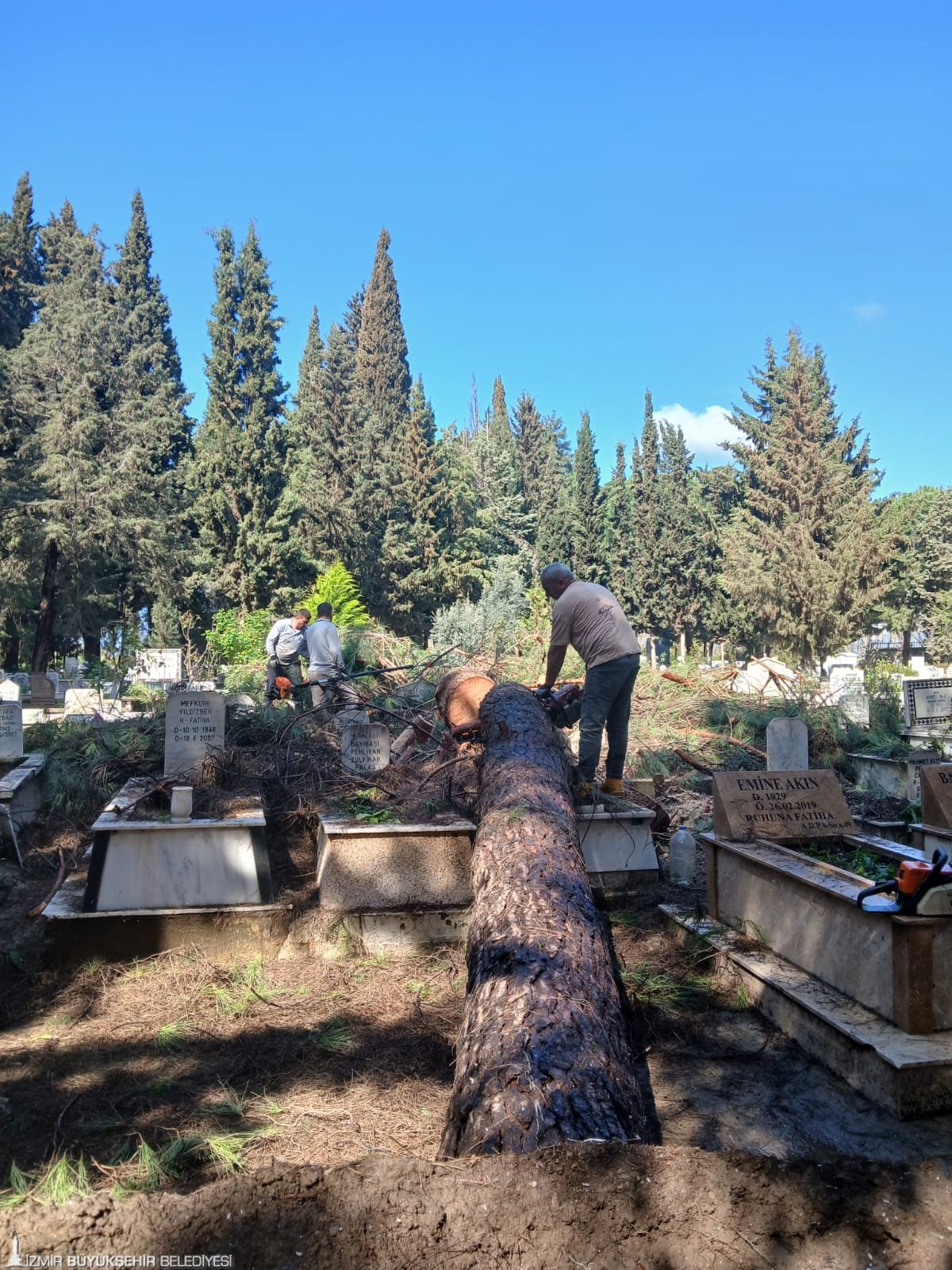 Fırtınadan etkilenen mezarlıklara hızlı müdahale: Hasar tespiti ve onarım tamam