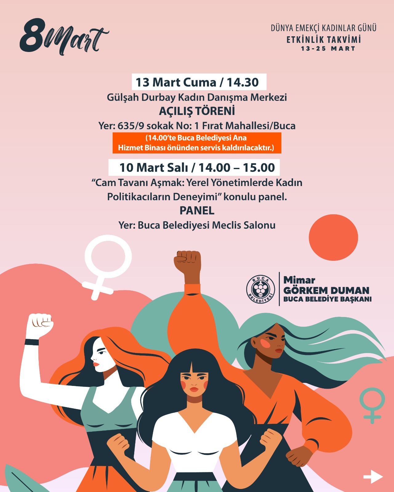 Buca'da 8 Mart ruhu tüm aya yayılacak: Belgesel, panel, gece pazarı…