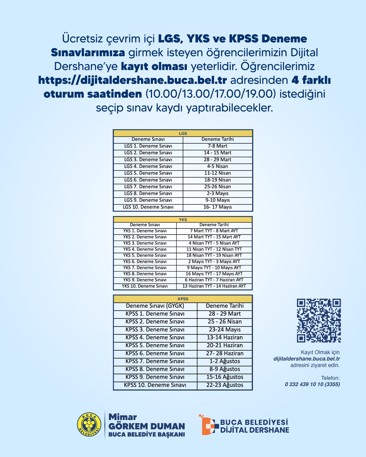 Bucalı öğrenciler dikkat: Dijital Dershane'de online deneme sınavları başlıyor