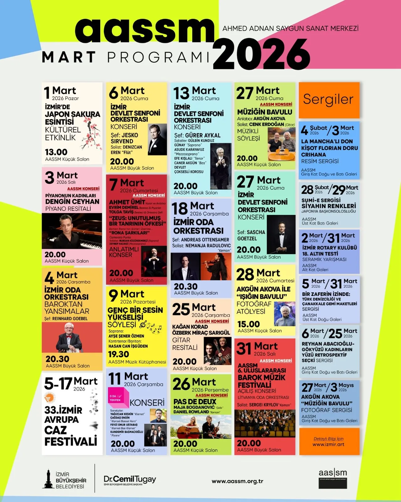 İzmir’de sanat maratonu başlıyor! AASSM’nin mart programı yıldızlar geçidi gibi