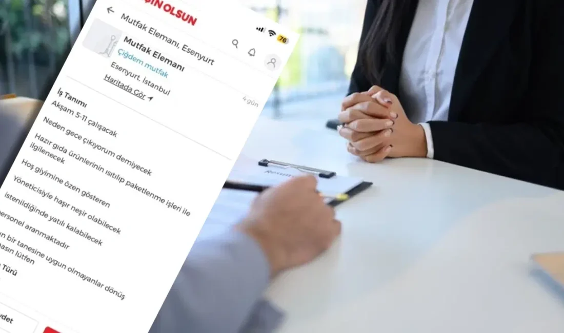 "Yöneticisiyle haşır neşir olacak" şartı içeren mutfak ilanı sosyal medyayı