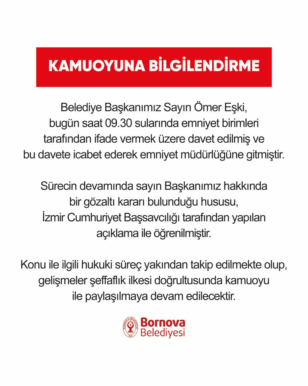 Başkan Ömer Eşki gözaltında! Belediyeden ilk açıklama geldi 1 Başkan Ömer Eşki gözaltında! Belediyeden ilk açıklama geldi