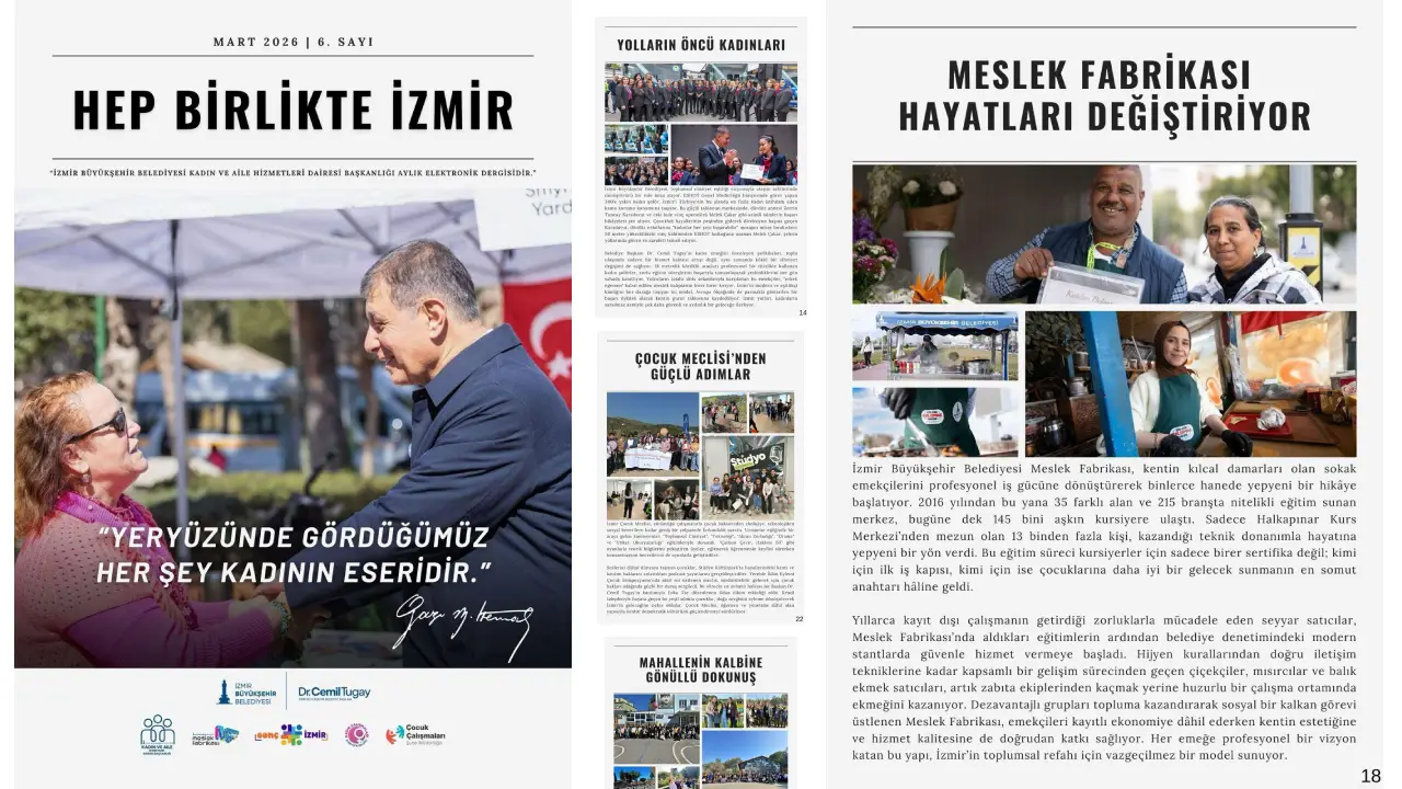 İzmir Büyükşehir Belediyesi’nin aylık elektronik bülteni Hep Birlikte İzmir’in mart