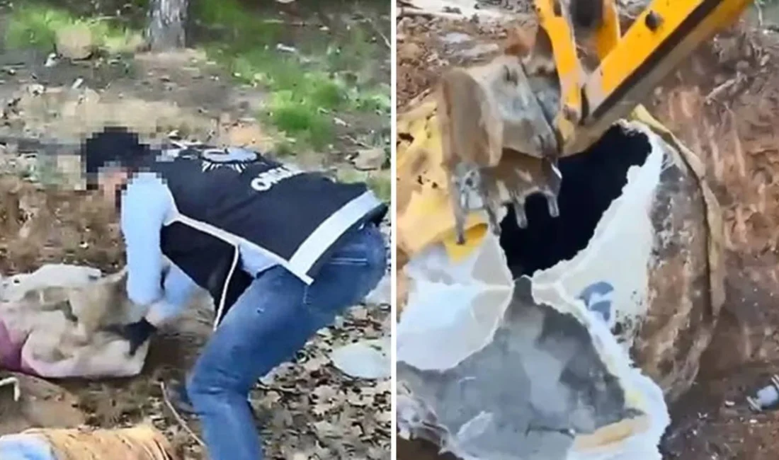 İstanbul emniyetinin kırsal alanda dron destekli taramaları sonucu, toprağa gömülmüş