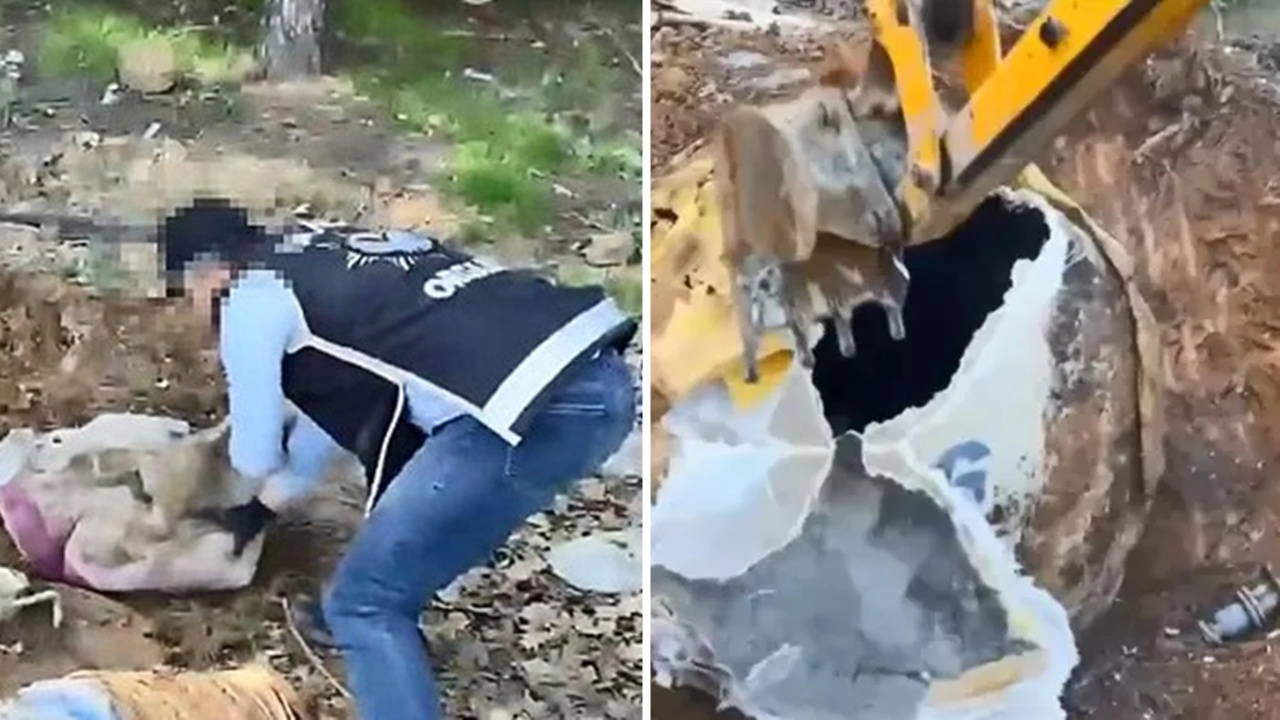 İstanbul emniyetinin kırsal alanda dron destekli taramaları sonucu, toprağa gömülmüş