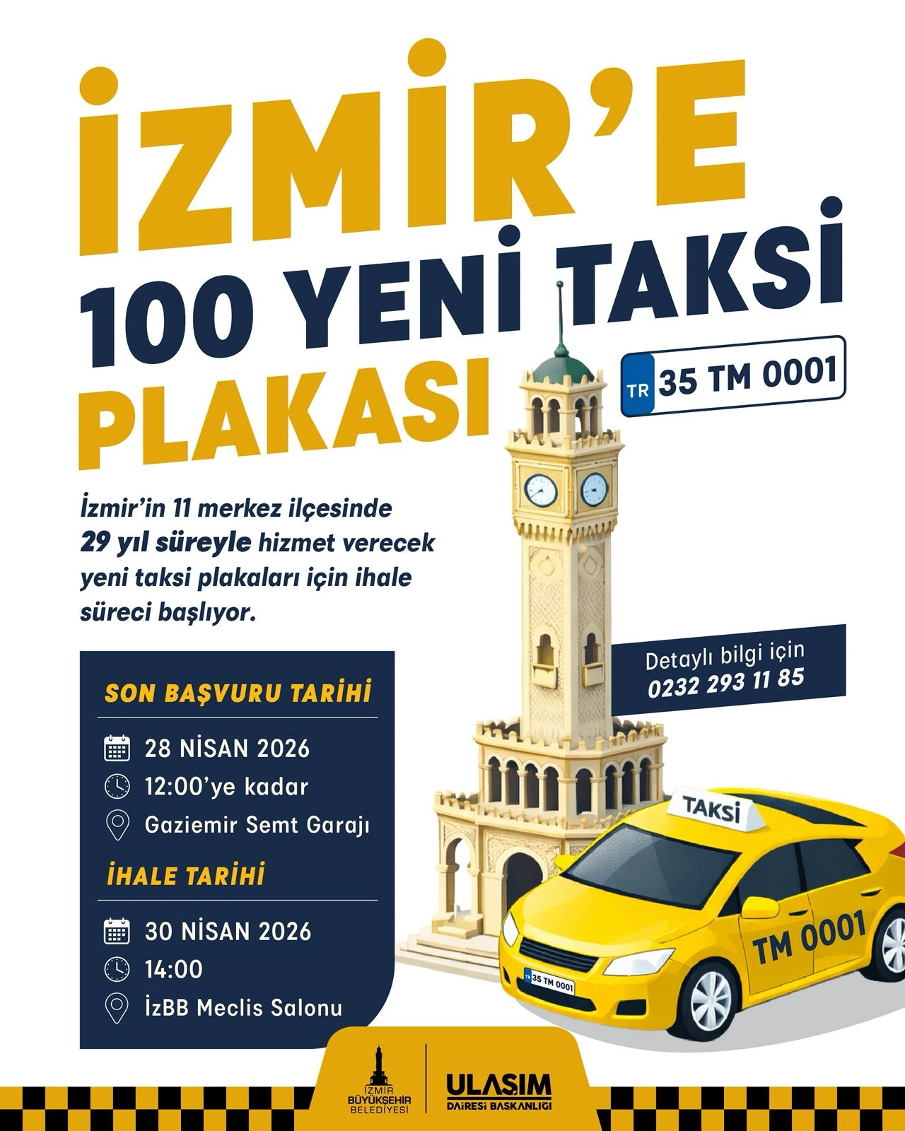 İzmir’in kent merkezine 100 yeni taksi: İşte ihale tarihi ve başvuru şartları