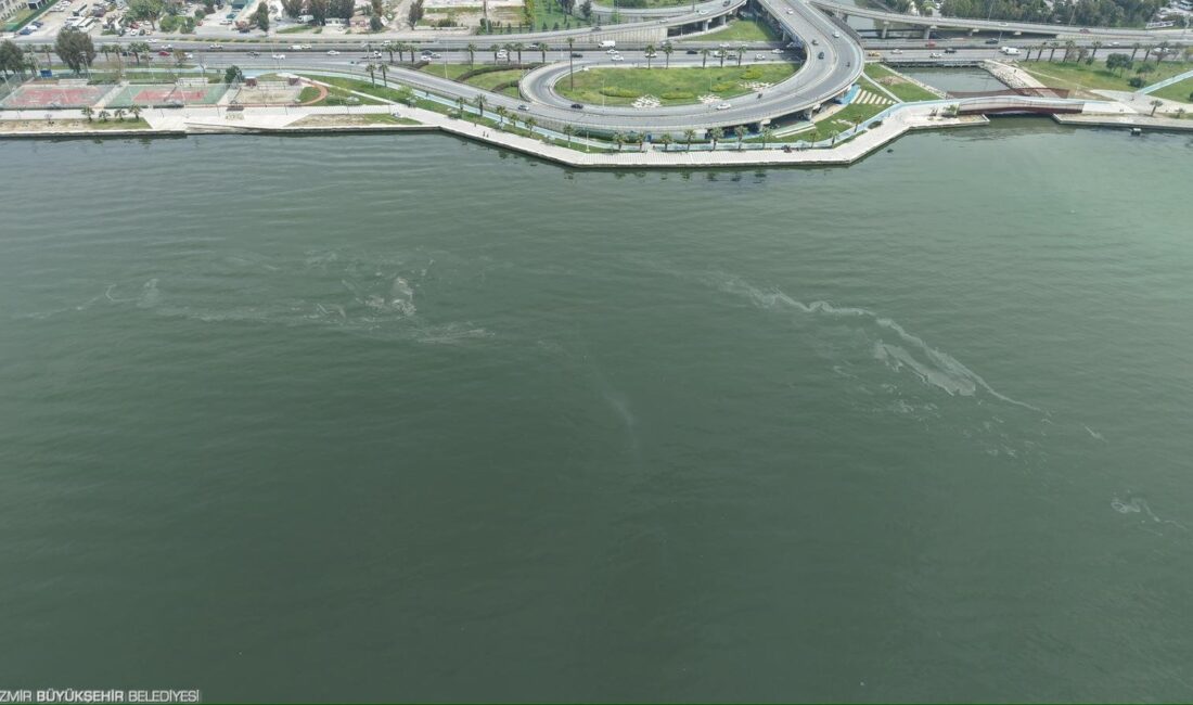 İzmir Büyükşehir Belediyesi, dron destekli rutin kontrollerinde İzmir Körfezi’nde bir