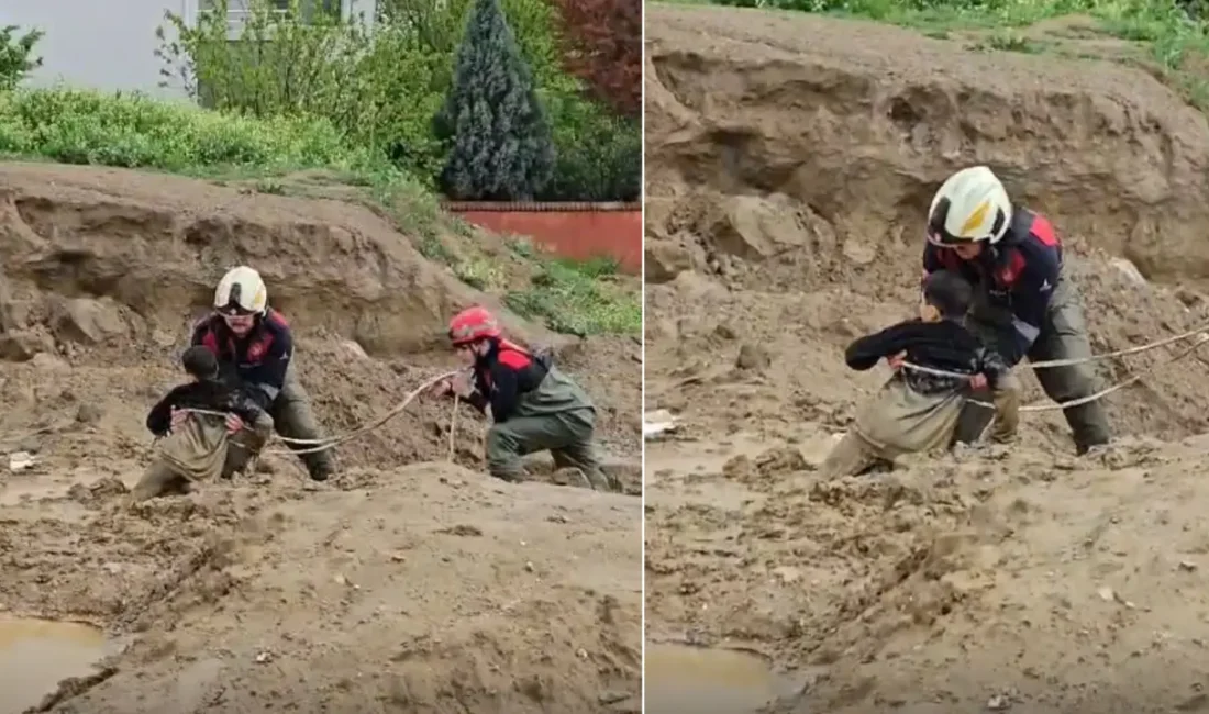 Sağanak yağış sonrası oyun alanı bataklığa dönüştü! Torbalı'da çamura saplanıp