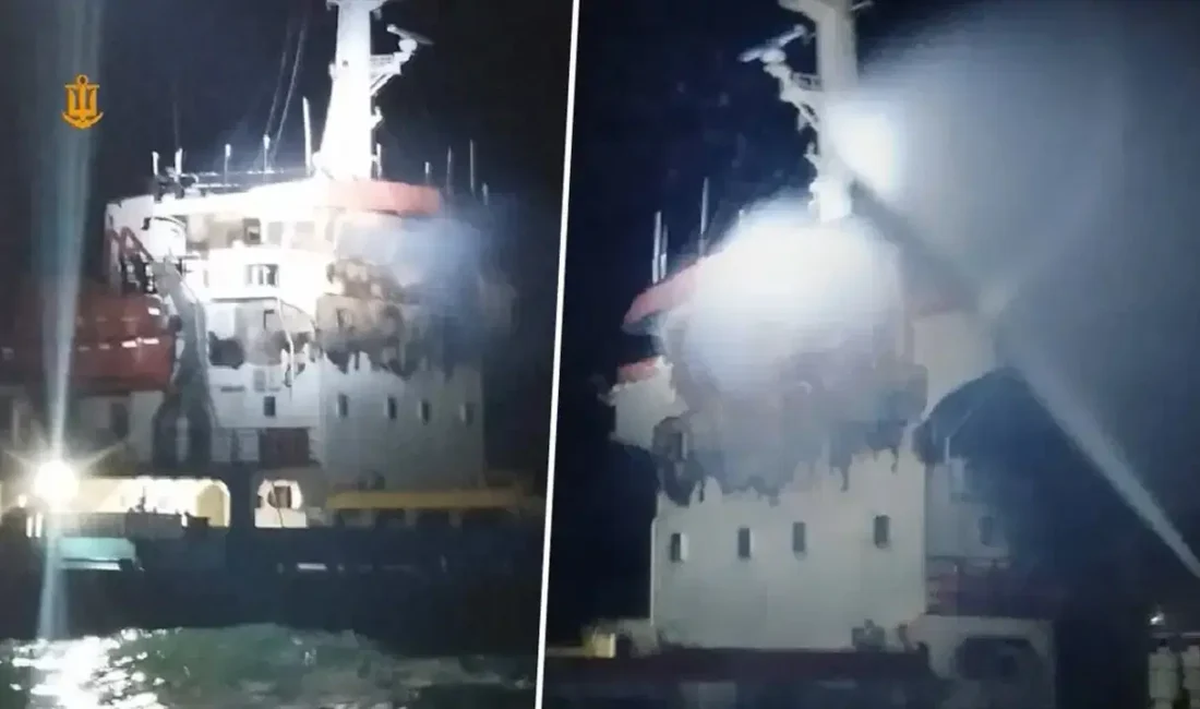 Karadeniz’de seyir halindeki Türk bayraklı yük gemisi, insansız hava aracı
