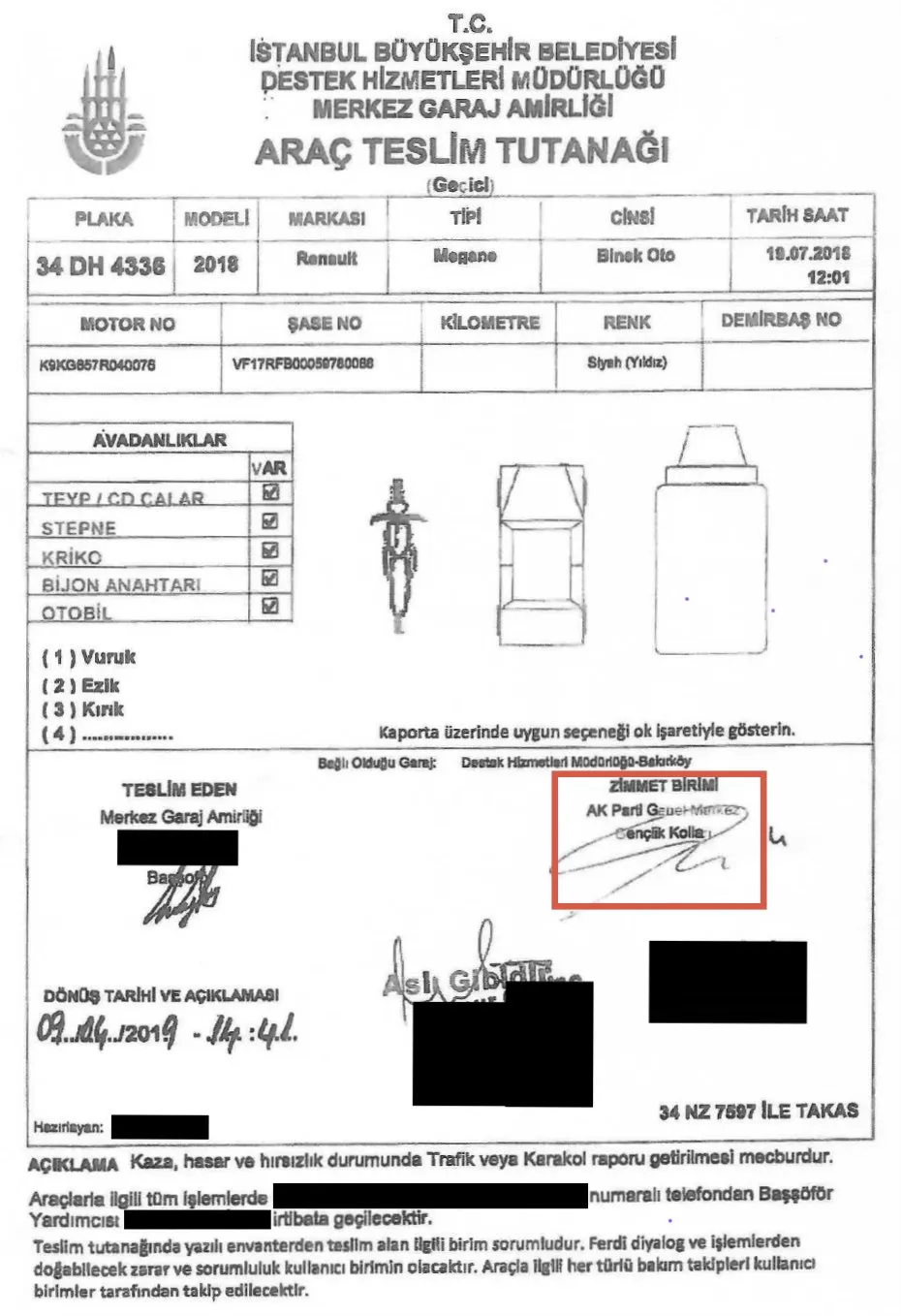 CHP’li Yavuzyılmaz belgesini paylaştı: 'İBB aracını AK Parti Genel Merkezi’ne tahsis etmişler!'