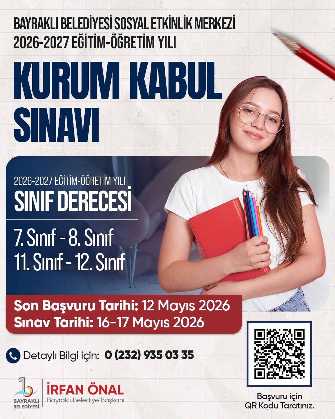 Bayraklı Belediyesi’nden öğrencilere ücretsiz eğitim desteği: Başvurular 12 Mayıs'a kadar