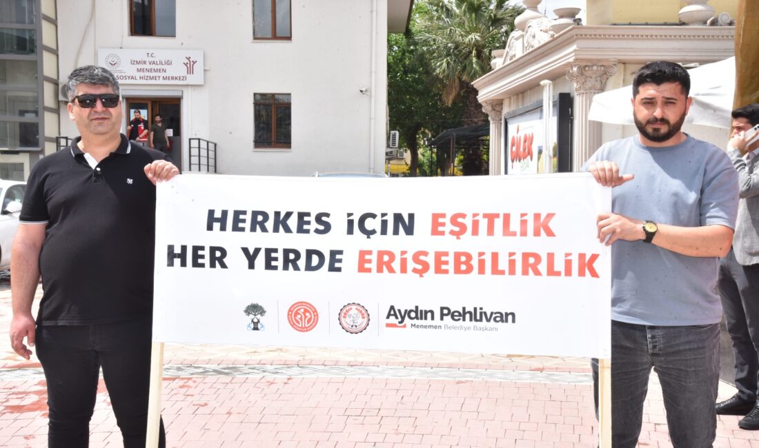 Engelliler Haftası kapsamında Menemen’de düzenlenen farkındalık yürüyüşü renkli görüntülere sahne