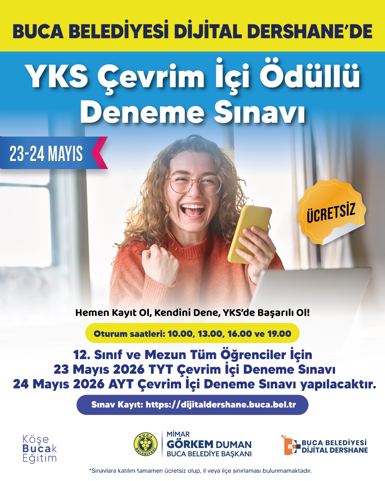 Buca Belediyesi’nden öğrencilere ücretsiz deneme sınavı desteği
