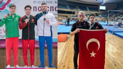 İzmir Büyükşehir Belediyesi Spor Kulübü’nün milli jimnastikçisi Altan Doğan, Bulgaristan’da