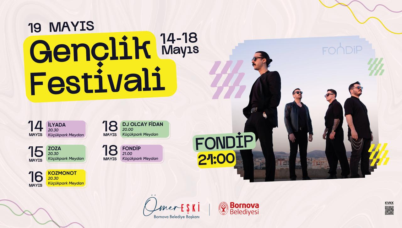 19 Mayıs gençlik sahnesi Küçükpark’ta kuruldu: Bornova’da Festival coşkusu Grup İlyada ile başladı