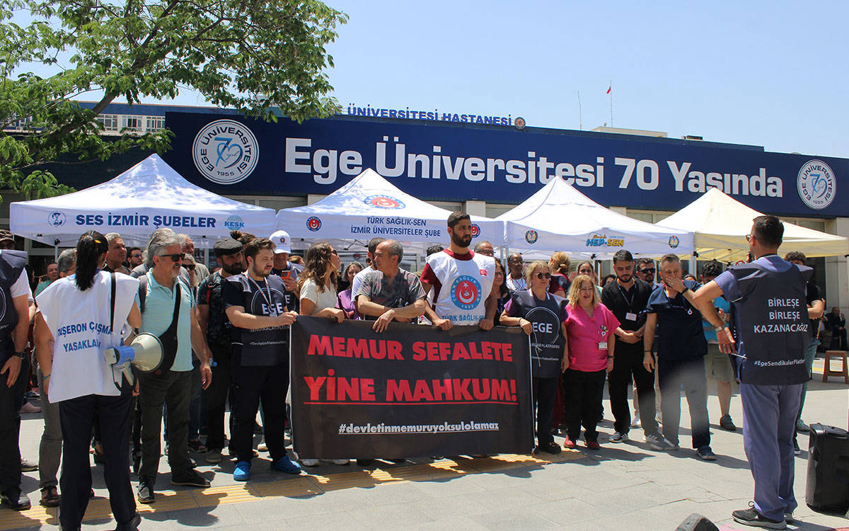 Ege Üniversitesi’nde sağlık sistemi durdu: 'Köle değil çalışanız!'