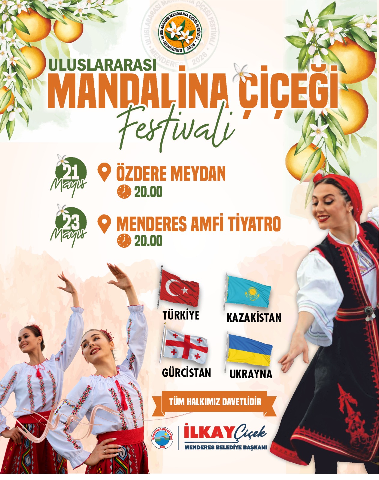 Menderes’te uluslararası şölen: Mandalina Çiçeği Festivali başlıyor!