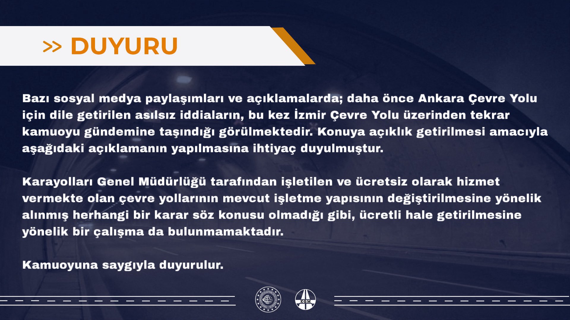 Karayolları'ndan İzmir Çevre Yolu'nun özelleştirme iddialarına yanıt: 'Herhangi bir karar sözkonusu değil'