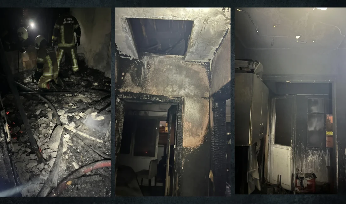 İzmir'in Konak ilçesinde üç katlı bir binada çıkan yangın faciayla