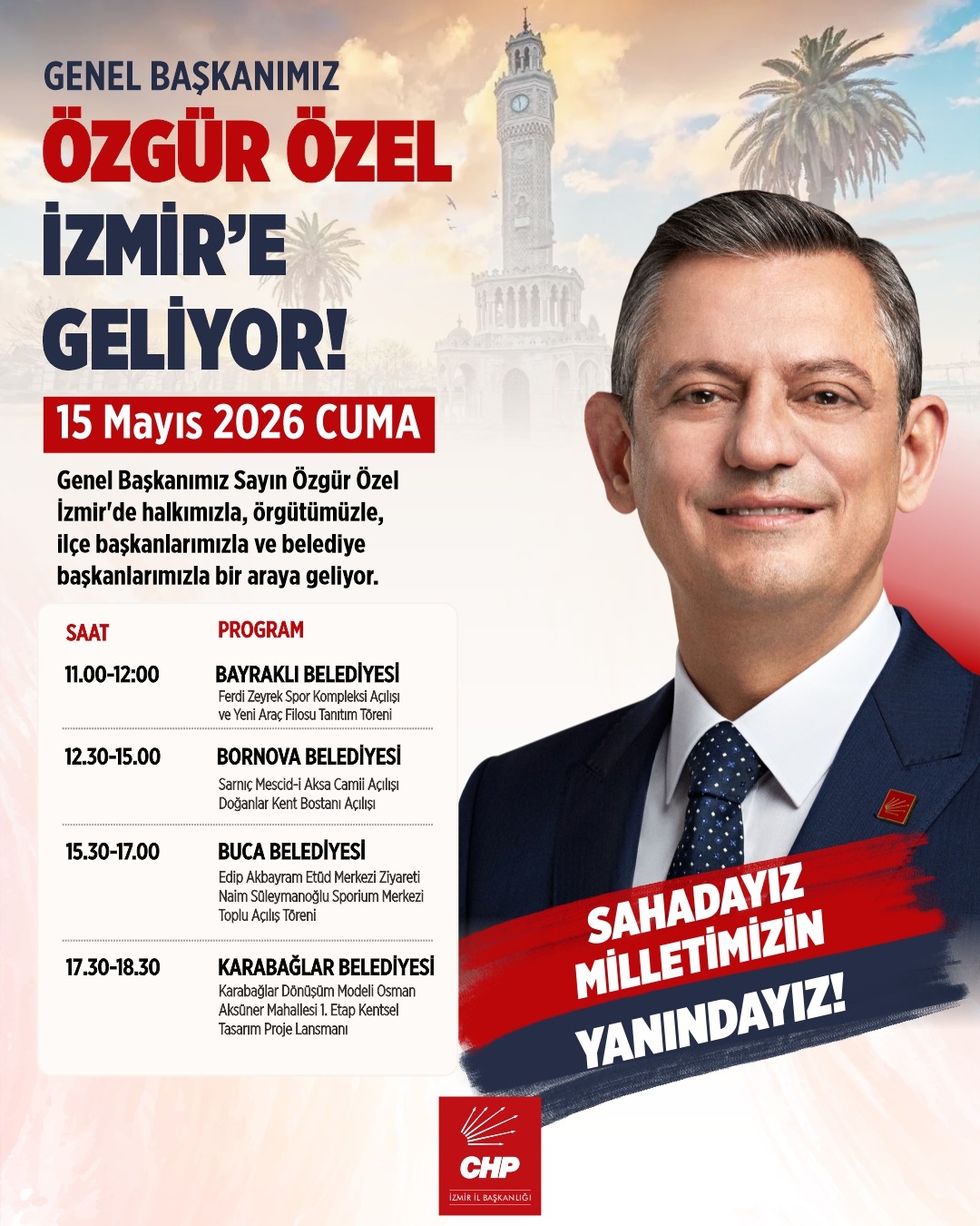 Özel'in İzmir mesaisi netleşti: 4 ilçede yoğun program