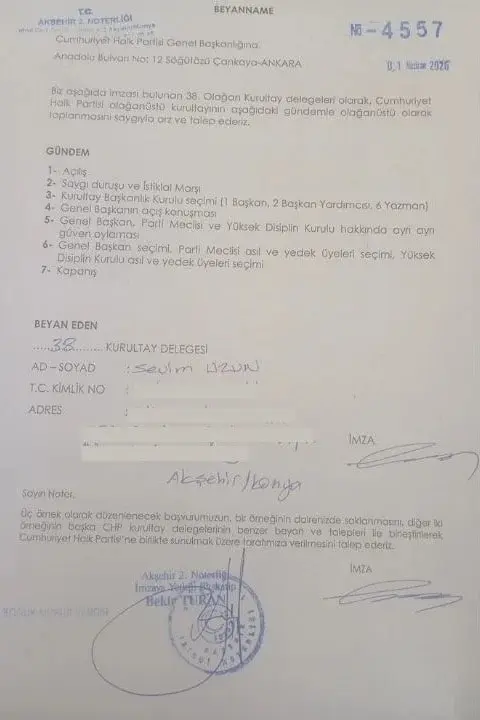 Özgür Özel açıkladı: Kurultay için ilk imzalar atıldı