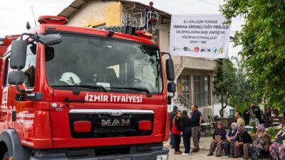 İzmir’in ormanlarla çevrili ilçesi Tire’nin Küçükkale Mahallesi’nde, yangın tehdidine karşı