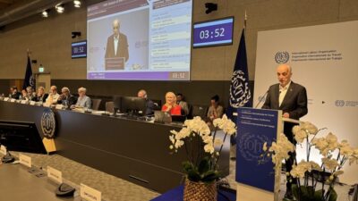 İsviçre'de düzenlenen 114. Uluslararası Çalışma Konferansı'nda konuşan TÜRK-İŞ Genel Başkanı