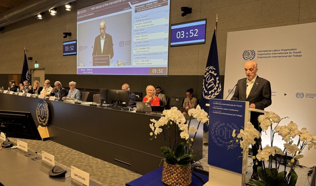 İsviçre'de düzenlenen 114. Uluslararası Çalışma Konferansı'nda konuşan TÜRK-İŞ Genel Başkanı