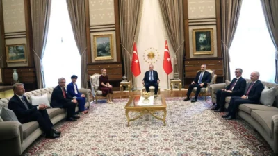 Cumhurbaşkanı Erdoğan ile Külliye'de bir araya gelen AB Yüksek Temsilcisi