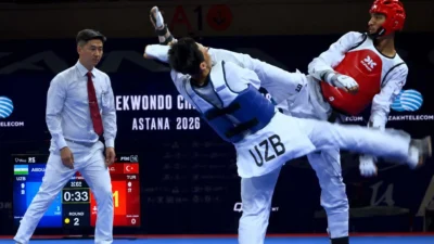 İzmir Büyükşehir Belediyesi Spor Kulübü’nün milli tekvandocuları Kaan Yelaldı ve