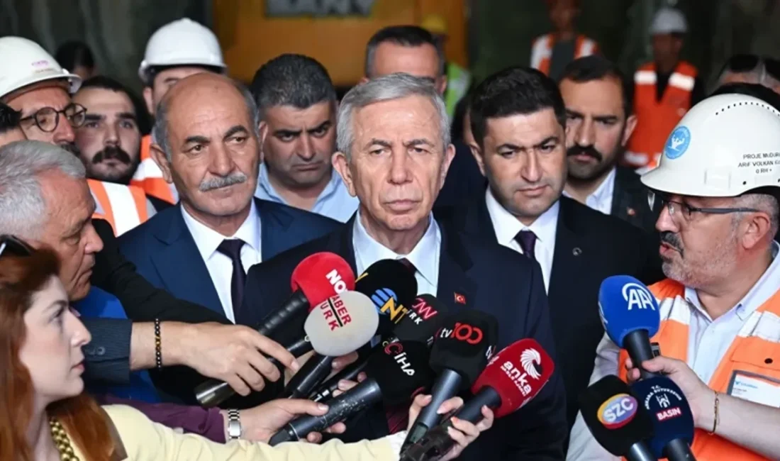Ankara Büyükşehir Belediye Başkanı Mansur Yavaş, Mamak metrosu şantiyesinde yaptığı