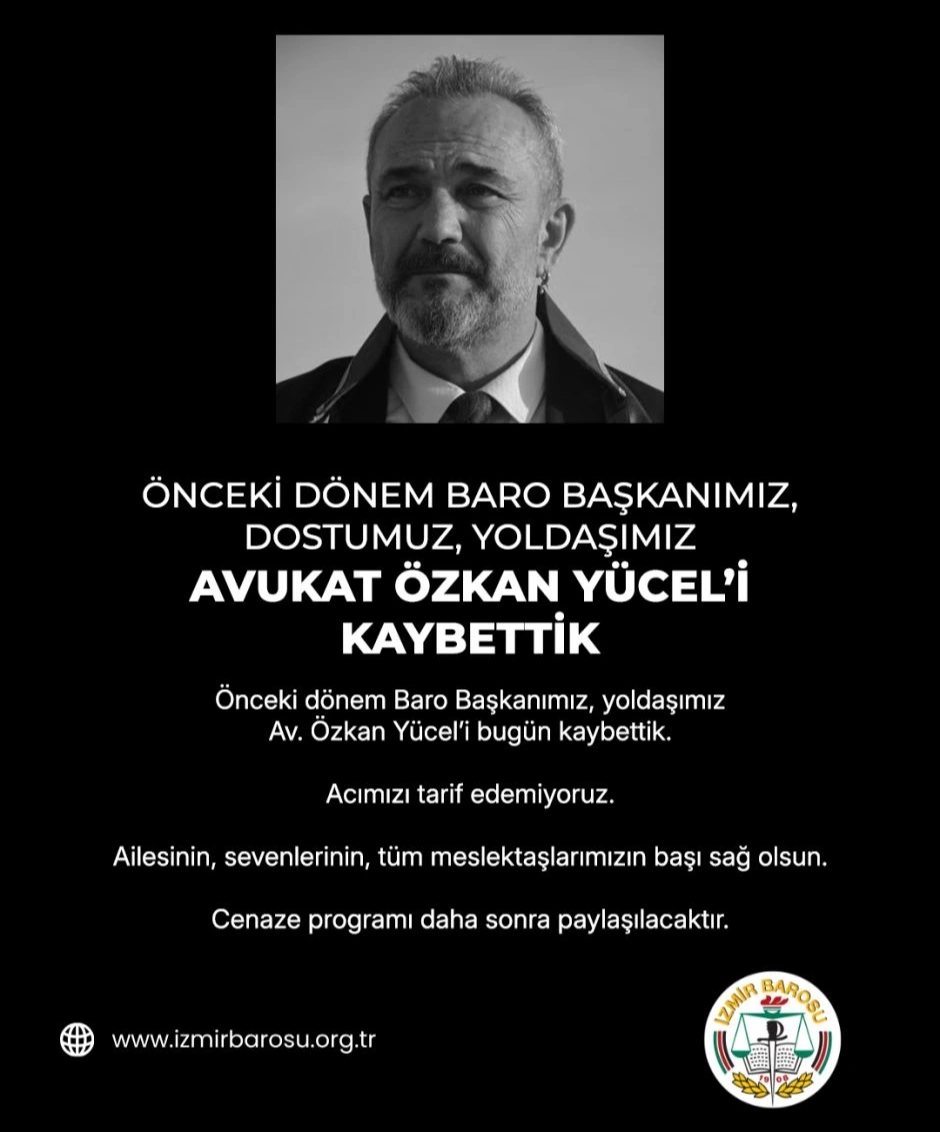 İzmir hukuk camiasında acı kayıp: Baro eski Başkanı Özkan Yücel yaşamını yitirdi 1 İzmir hukuk camiasında acı kayıp: Baro eski Başkanı Özkan Yücel yaşamını yitirdi