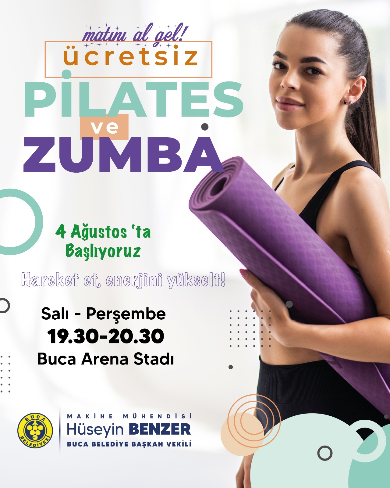 Buca’da sağlıklı yaşam rüzgarı: Buca Arena’da ücretsiz pilates ve zumba dersleri başlıyor 1 Buca’da sağlıklı yaşam rüzgarı: Buca Arena’da ücretsiz pilates ve zumba dersleri başlıyor