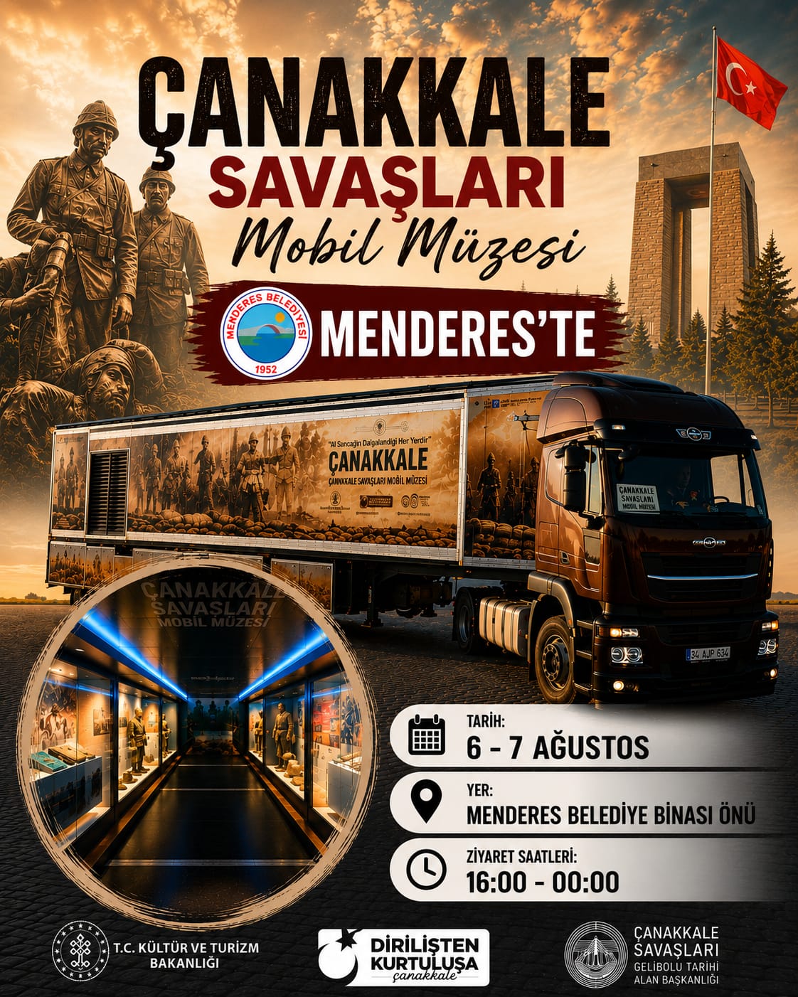 Çanakkale Savaşları Mobil Müzesi Menderes’e Geliyor