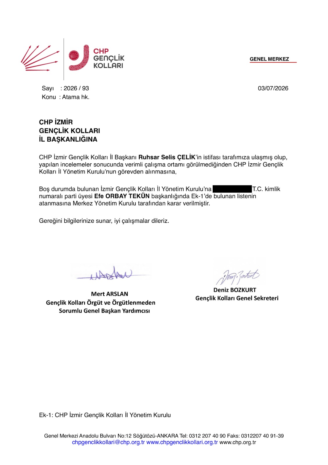 CHP İzmir’de "disiplin sevki" gerilimine Tekün’den belgeli yanıt: “Üyesi olmadığım partiden ihraç edemezsiniz!"
