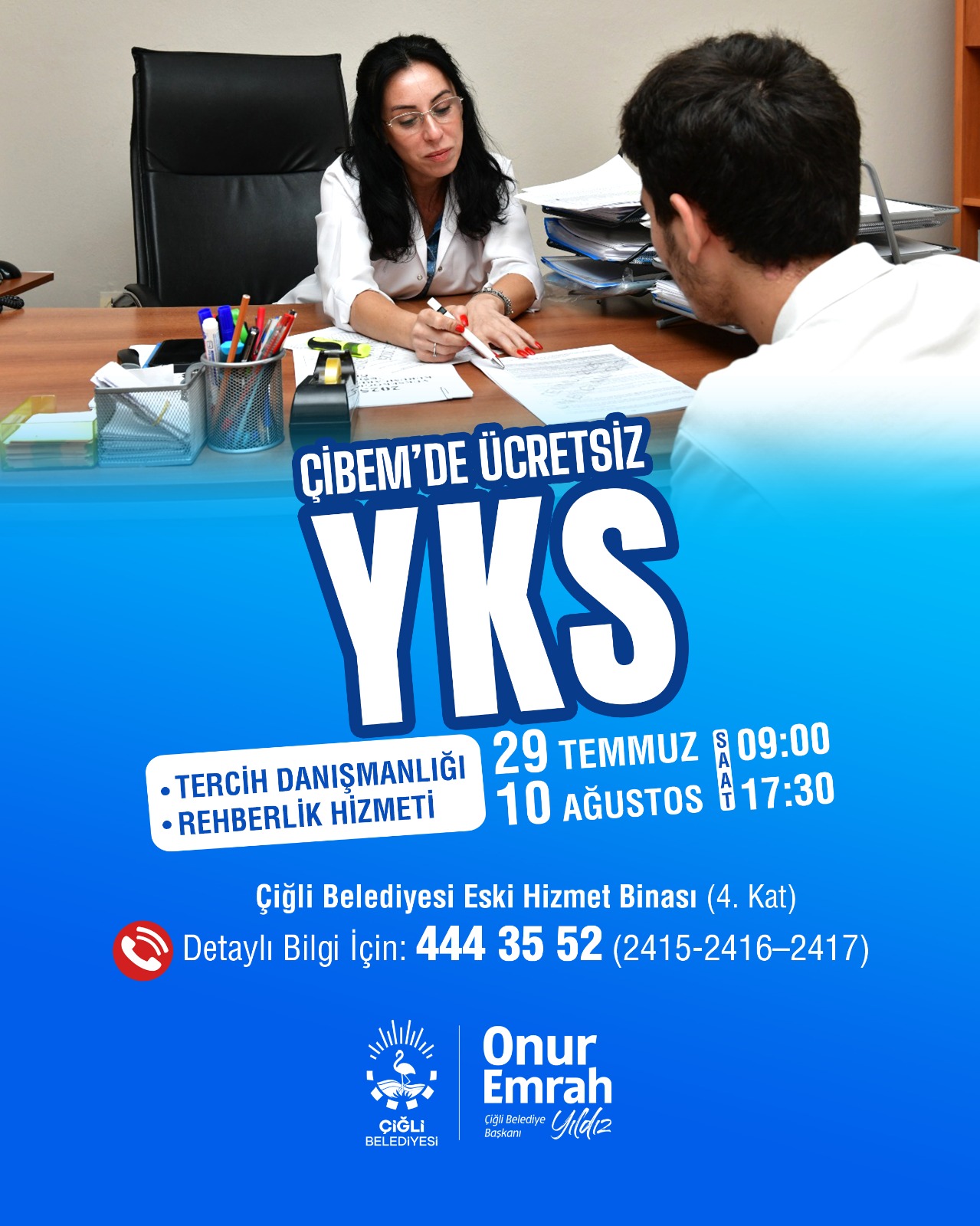 Çiğli Belediyesi’nden YKS adaylarına ücretsiz tercih danışmanlığı