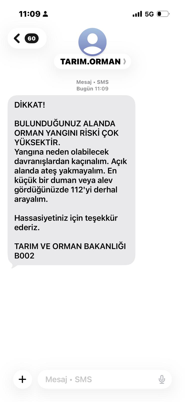 Bakanlıktan İzmir'e kritik yangın uyarısı: Telefonlara acil durum SMS'i