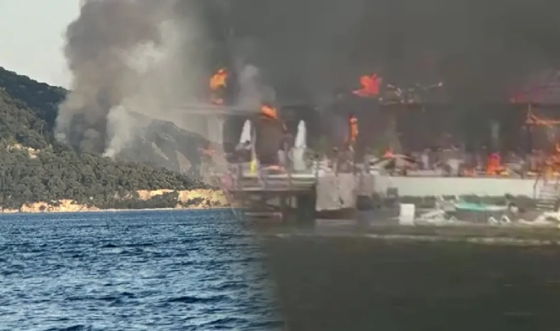 İstanbul’un ciğerleri sayılan Büyükada’da, Viranbağ plajındaki bir işletmede çıkan ve