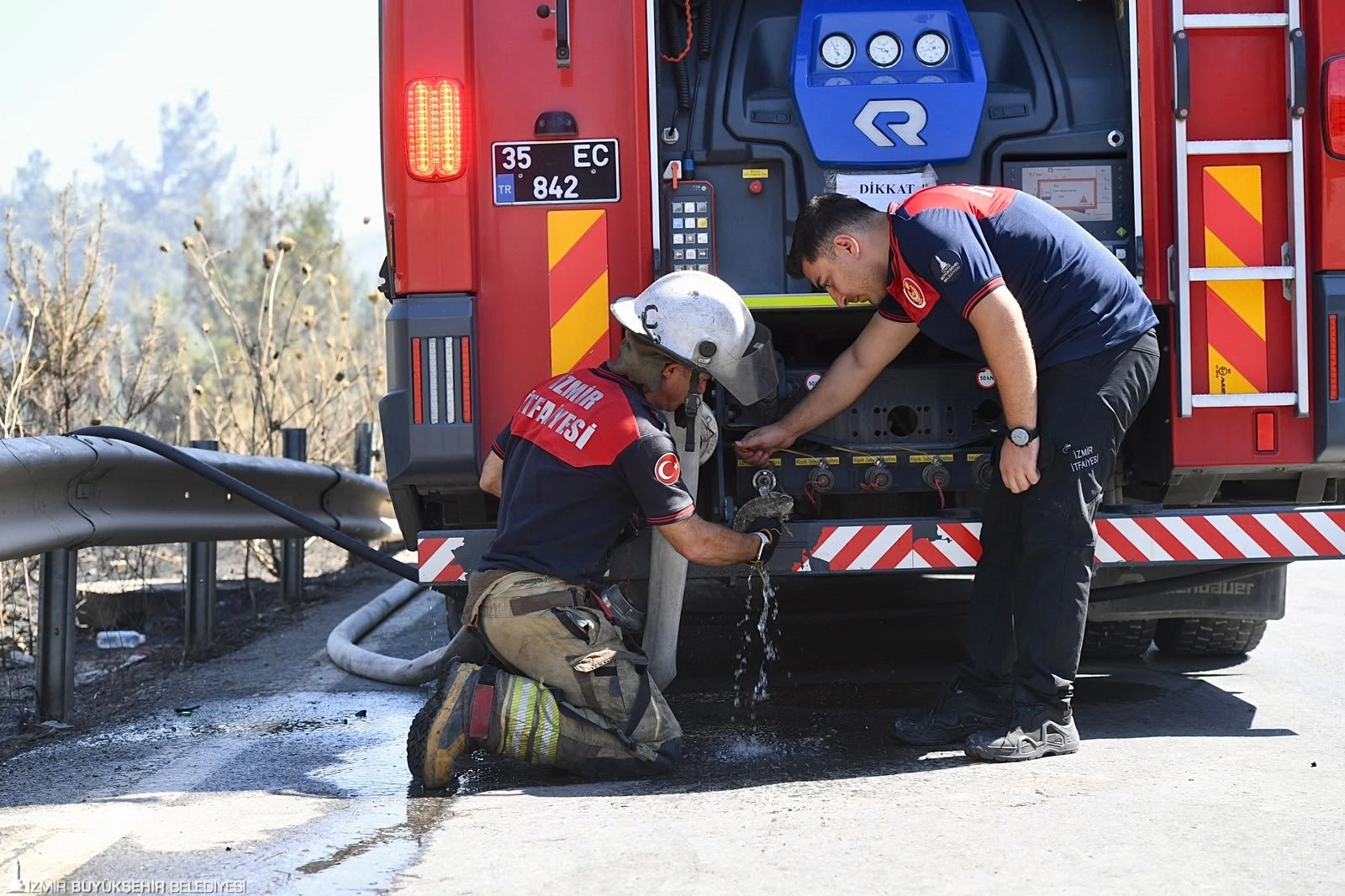 Bornova’da alevlerin arasında mucize kurtuluş! İzmir İtfaiyesi bukalemunu hayata döndürdü 1 Bornova’da alevlerin arasında mucize kurtuluş! İzmir İtfaiyesi bukalemunu hayata döndürdü