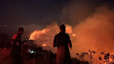 Balıkesir’in Gömeç ilçesinde başlayan orman yangını, şiddetli rüzgarın etkisiyle İzmir’in