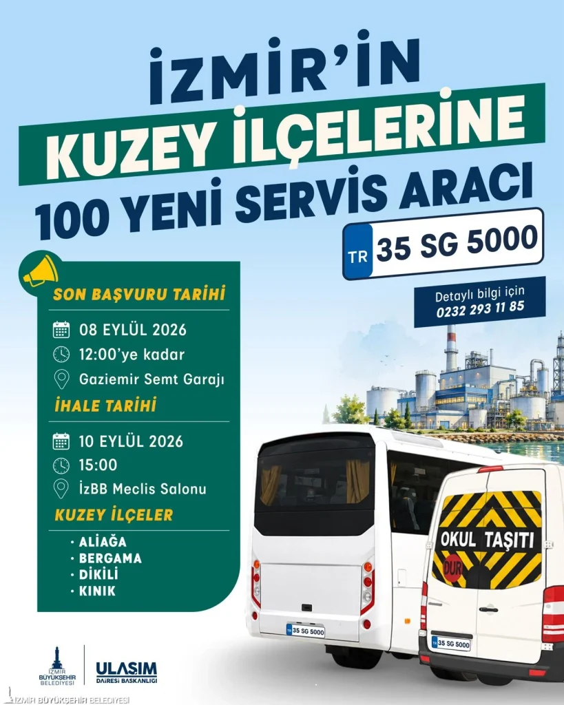 Büyükşehir’den İzmir’e 400 yeni servis aracı plakası