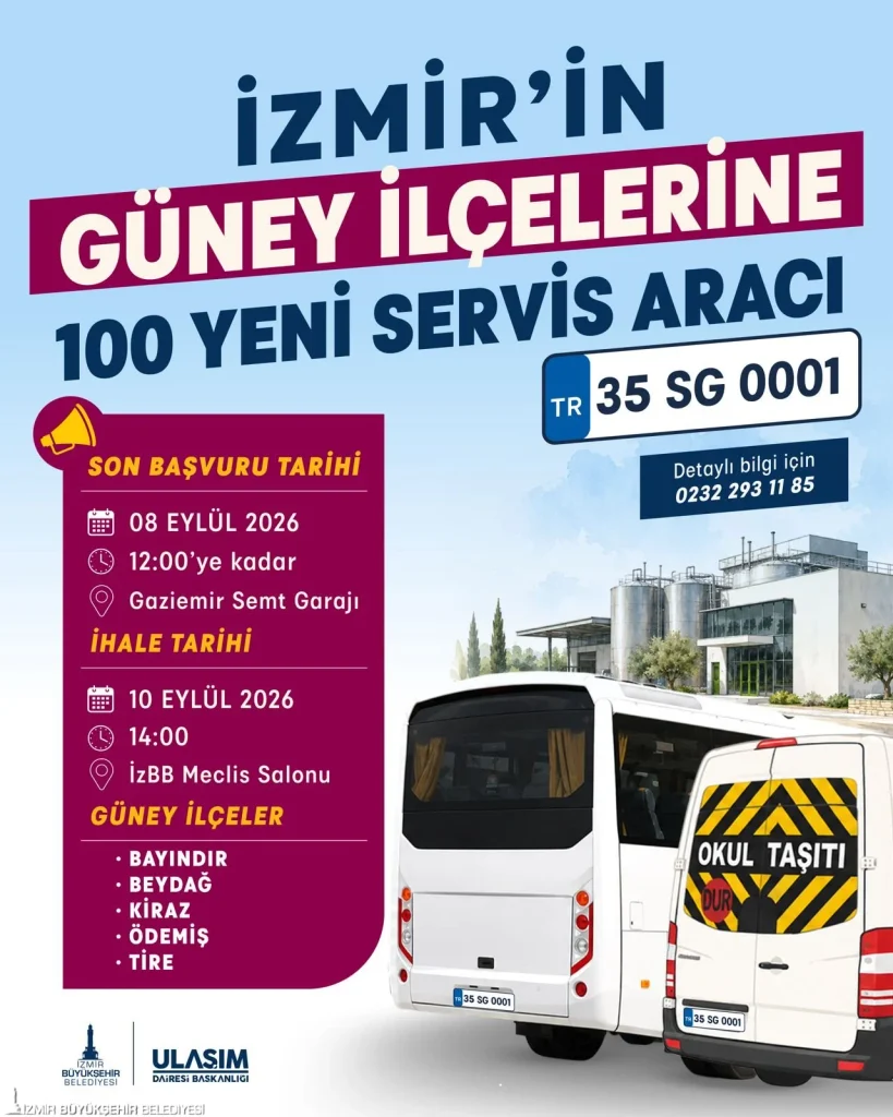 Büyükşehir’den İzmir’e 400 yeni servis aracı plakası