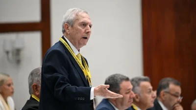 Fenerbahçe Kulübü Olağan Yüksek Divan Kurulu Toplantısı'nda üyelere hitap eden
