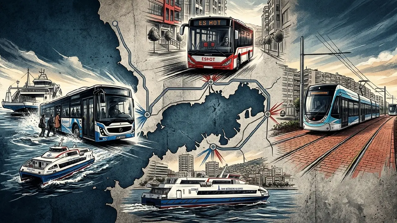 İzmir Büyükşehir Belediyesi’ne bağlı ESHOT, İZULAŞ, İZDENİZ, Metro ve Tramvay