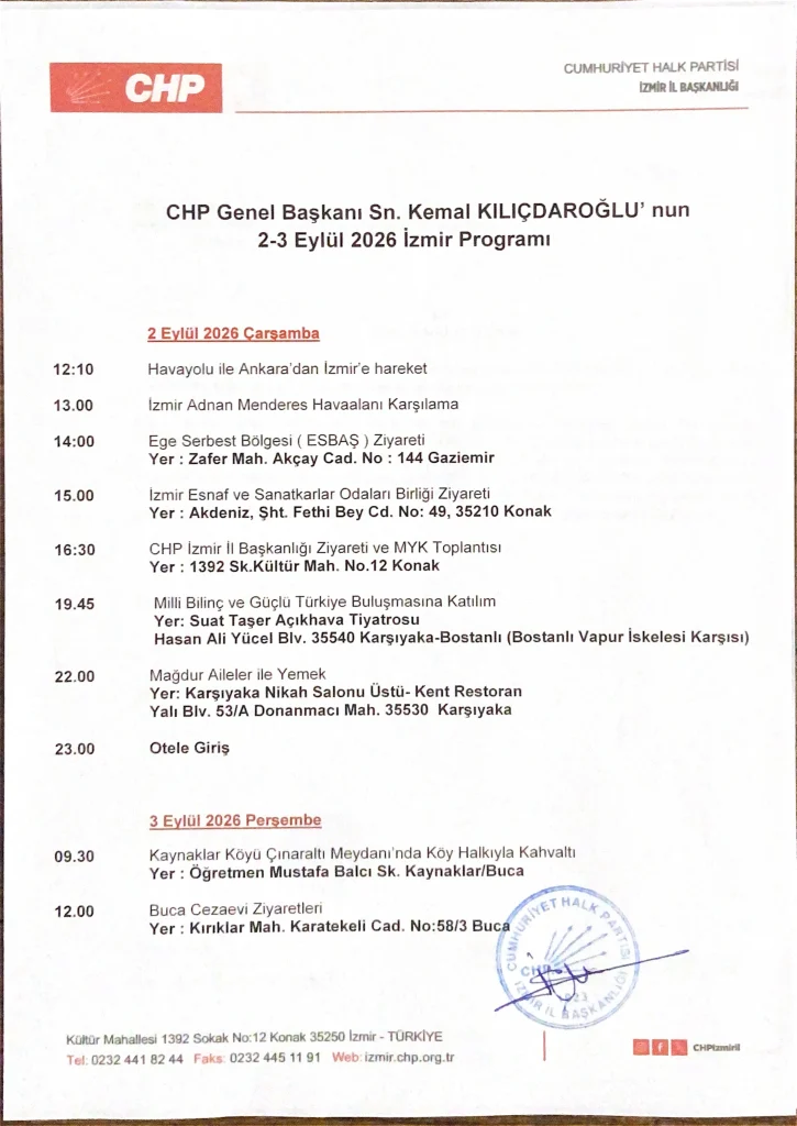 CHP'de MYK İzmir'de toplanıyor: Kılıçdaroğlu'nun İzmir’deki kritik 48 saatlik mesaisi netleşti